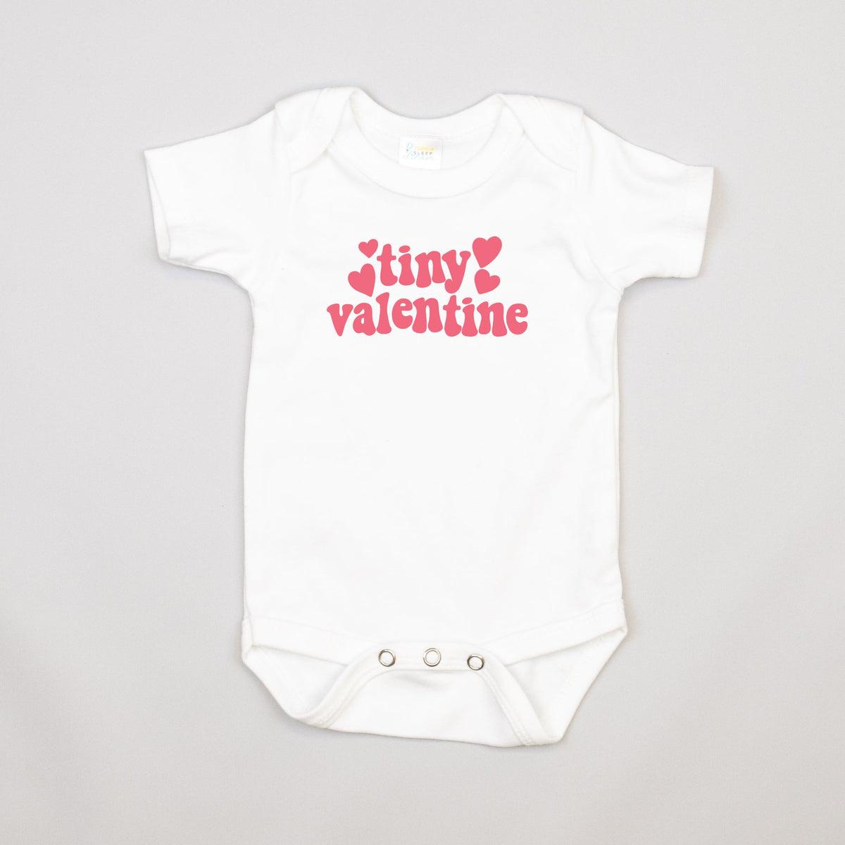 Cuddle Sleep Dream Tiny Valentine in Coral | White Bodysuit