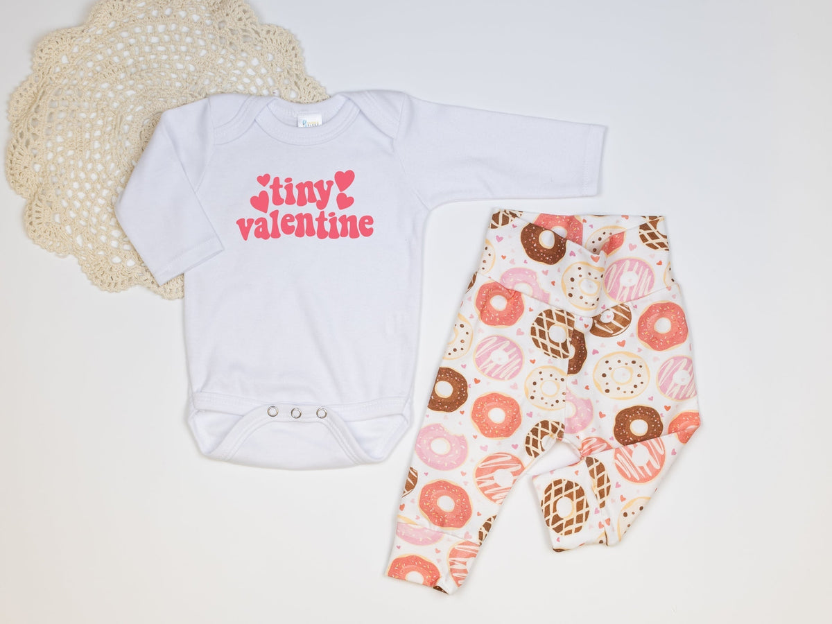 Cuddle Sleep Dream Tiny Valentine in Coral | White Bodysuit