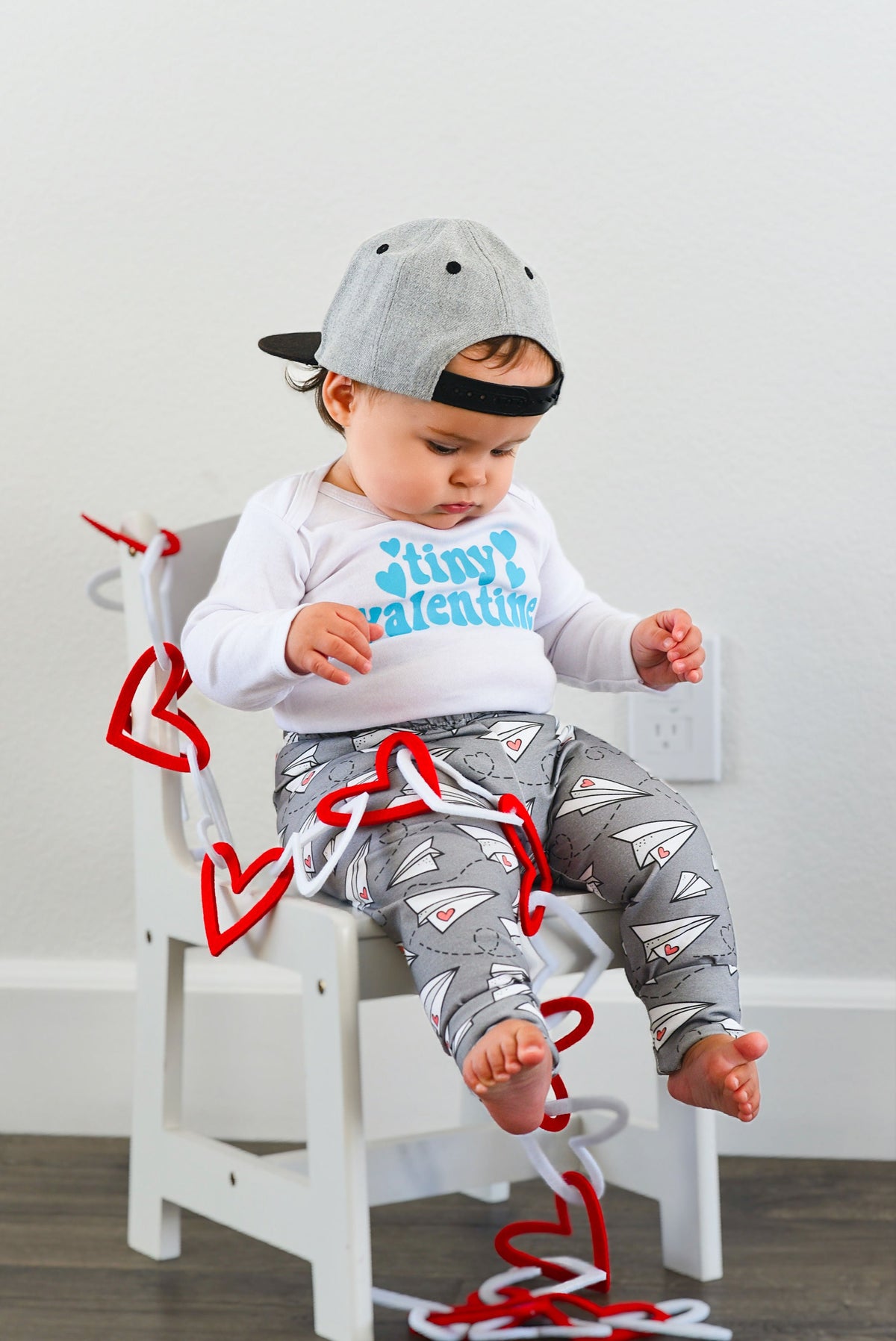 Cuddle Sleep Dream Tiny Valentine in Turquoise | White Bodysuit