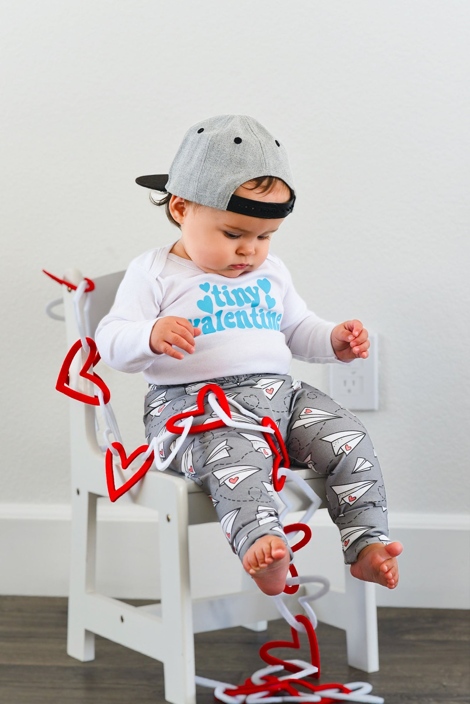 Cuddle Sleep Dream Tiny Valentine in Turquoise | White Bodysuit