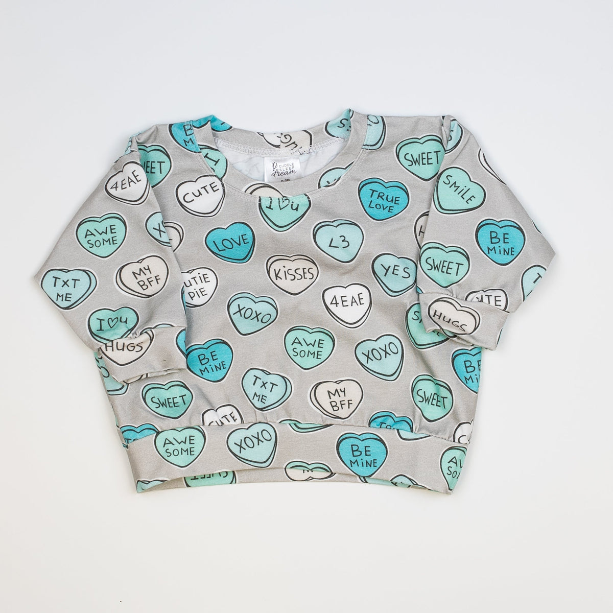 Cuddle Sleep Dream Sweater Valentine Candy Hearts Pullover