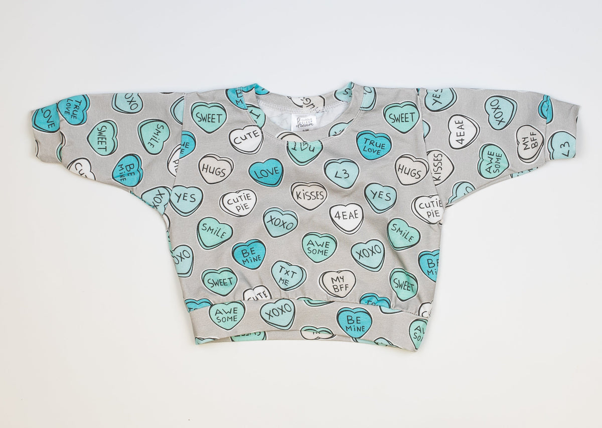 Cuddle Sleep Dream Sweater Valentine Candy Hearts Pullover