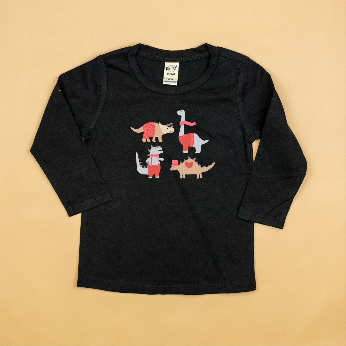 Cuddle Sleep Dream 6m Long Sleeve Valentine Dapper Dinos | Tee