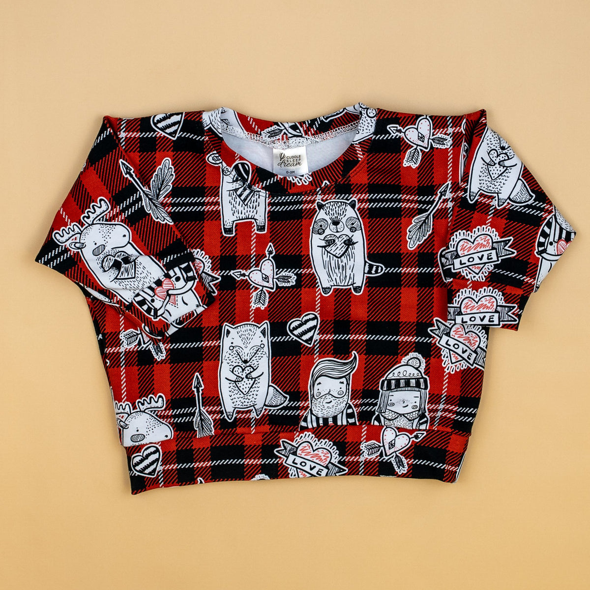 Cuddle Sleep Dream Sweater Valentine Wilderness Plaid Sweatshirt