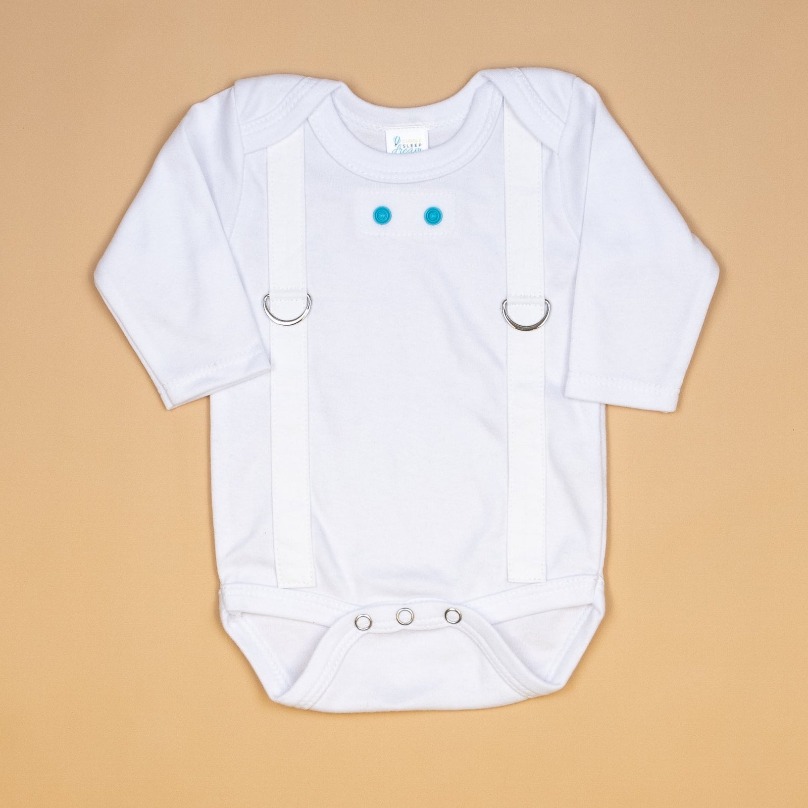 Cuddle Sleep Dream Oh Snap White Suspenders - Onesie or Tshirt