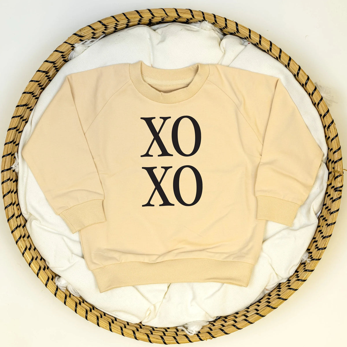 Cuddle Sleep Dream XOXO | Cream Terry Sweatshirt