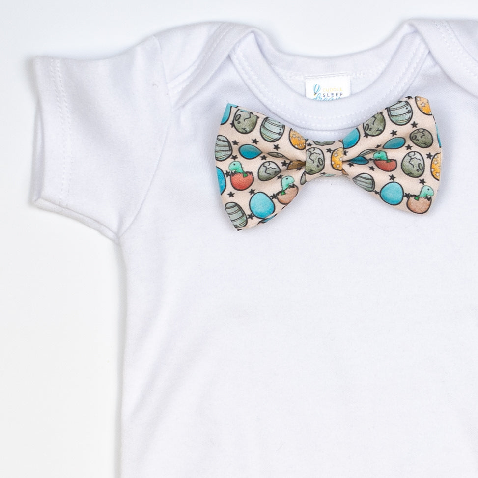 Cuddle Sleep Dream Bowtie Bodysuit Easter Dino Eggs Bowtie Bodysuit