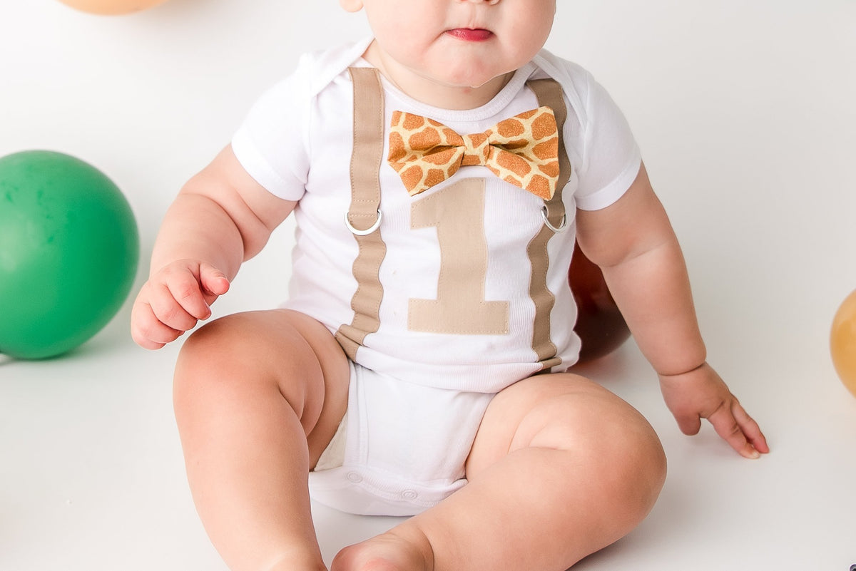 Giraffe 1st Birthday Onesie