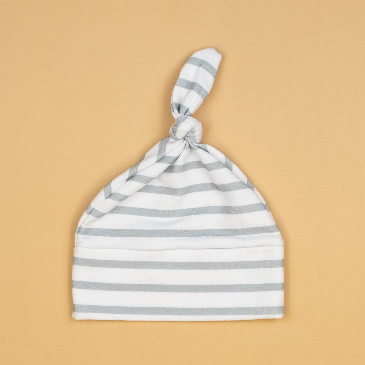 Cuddle Sleep Dream Knot Hat Small (0-3m) Gray/White Stripe French Terry Knot Hat