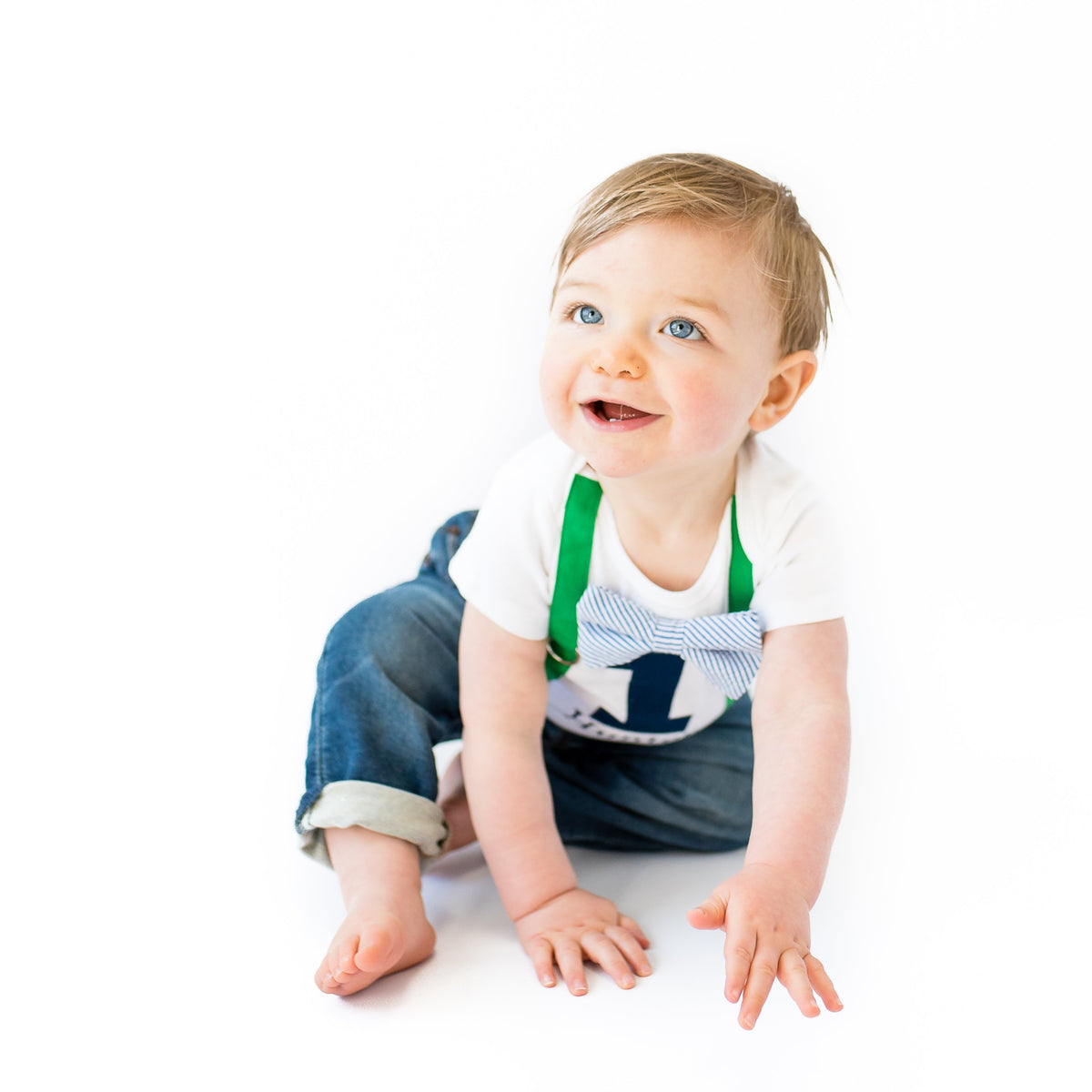 Cuddle Sleep Dream Oh Snap Green &amp; Navy 1st Birthday Onesie Personalized