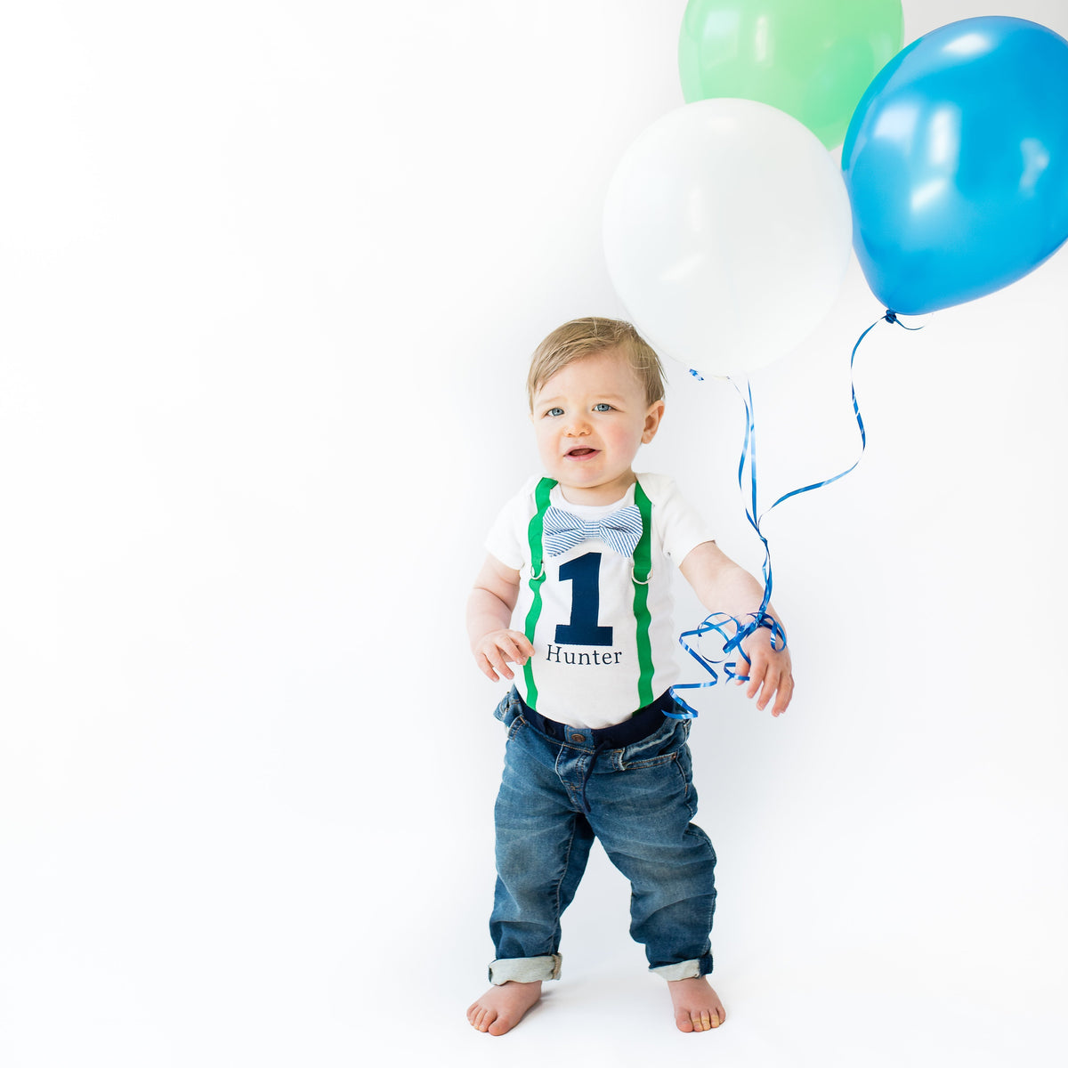 Cuddle Sleep Dream Oh Snap Green &amp; Navy 1st Birthday Onesie Personalized