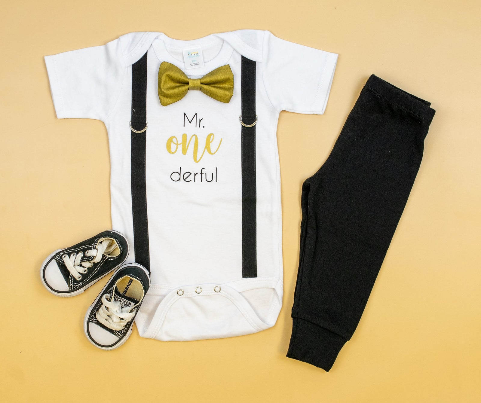 Cuddle Sleep Dream Oh Snap Mr. Onederful 1st birthday Onesie