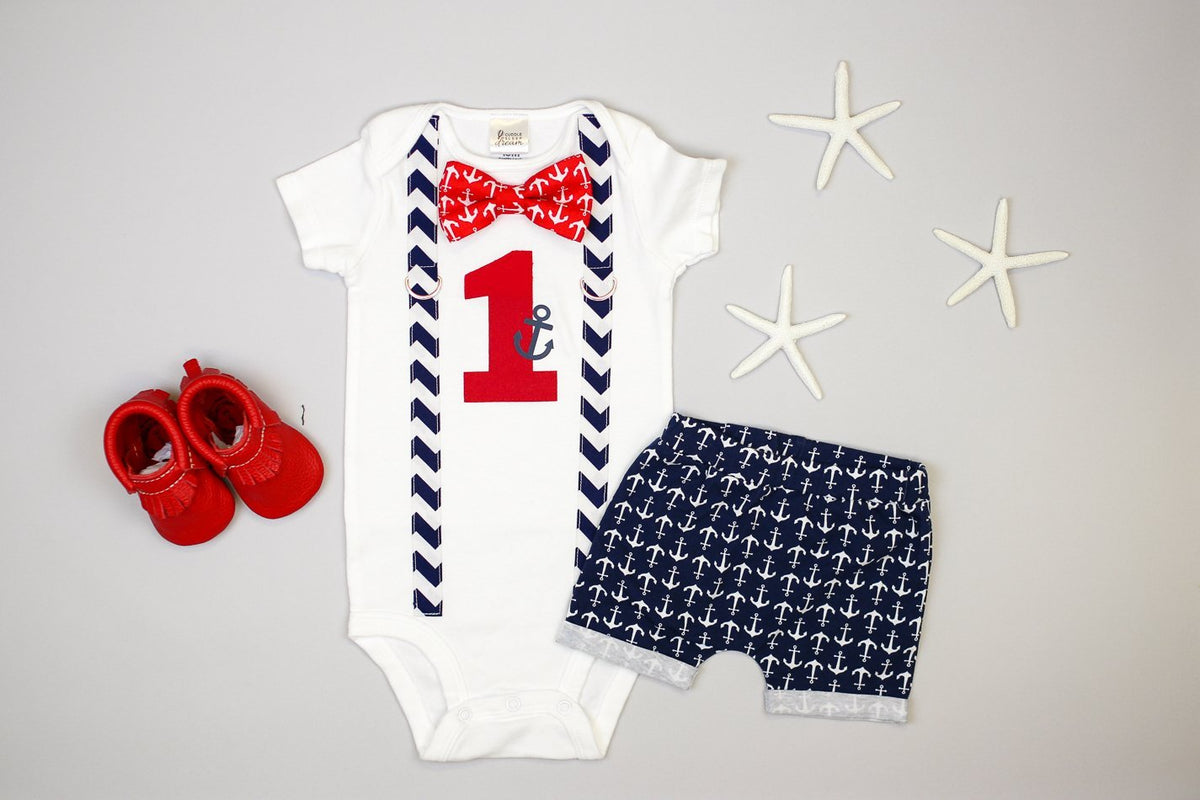 Nautical 1st Birthday Onesie