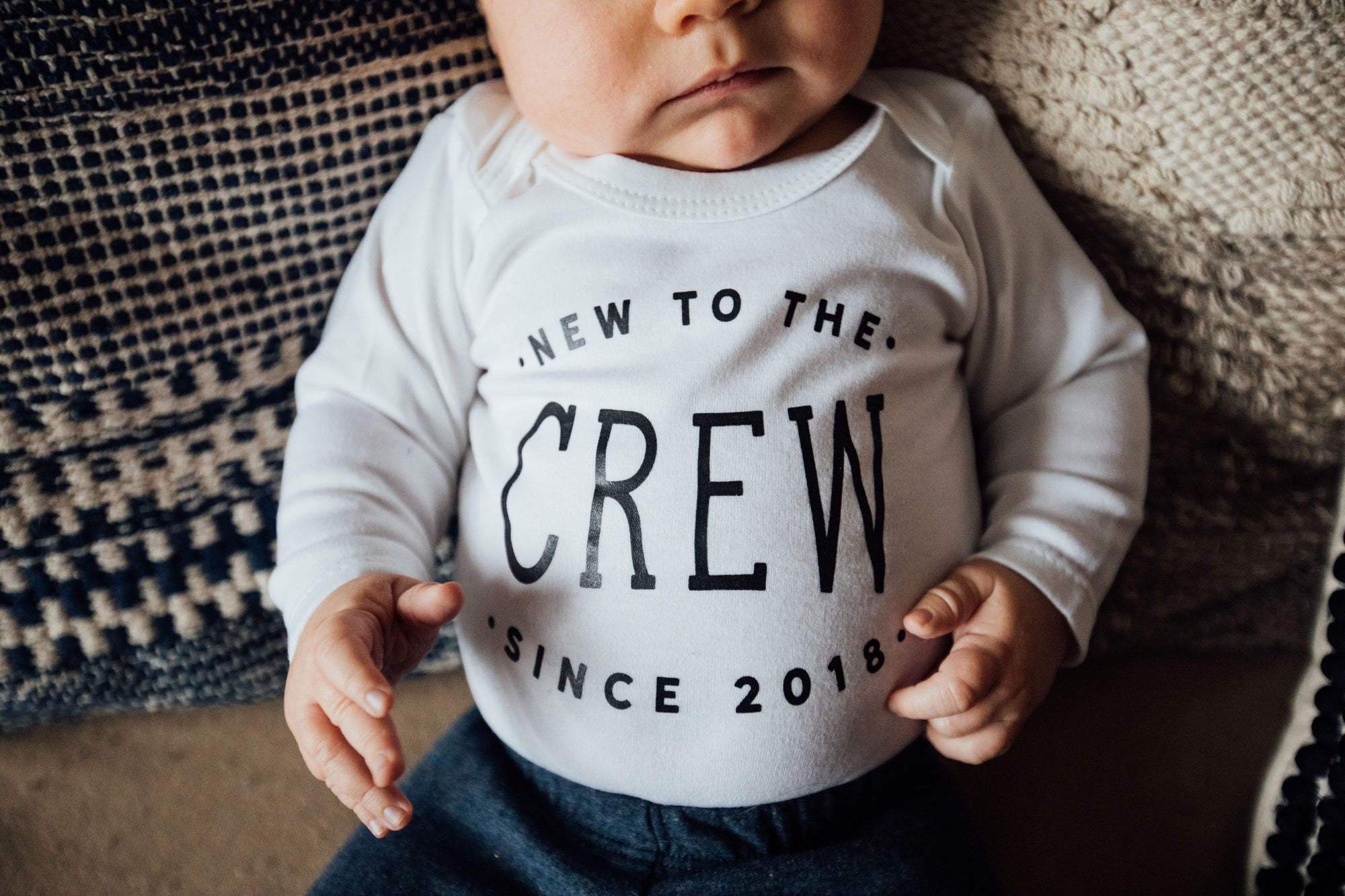Cuddle Sleep Dream Newborn Long Sleeve New to the Crew Onesie