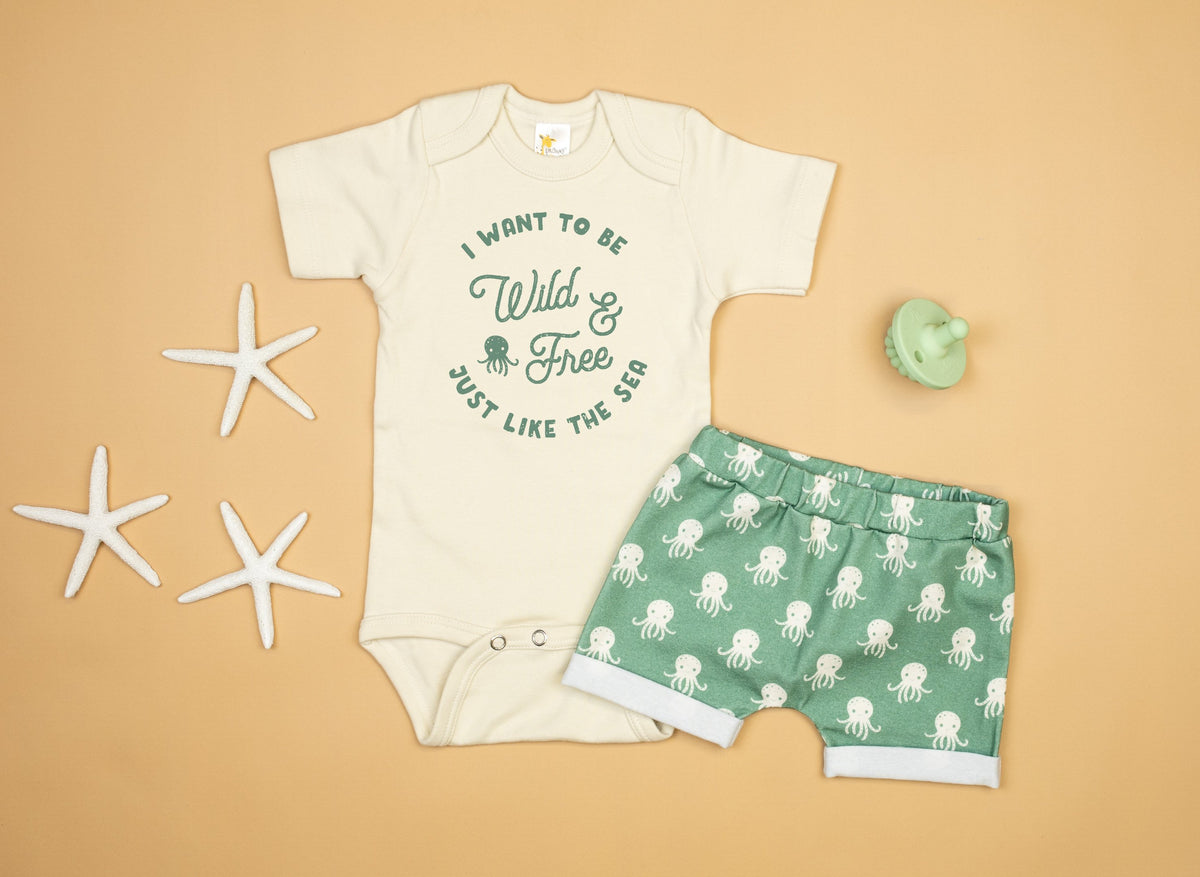 Cuddle Sleep Dream Rolled Hem Shorts Octopus Rolled Hem Shorts