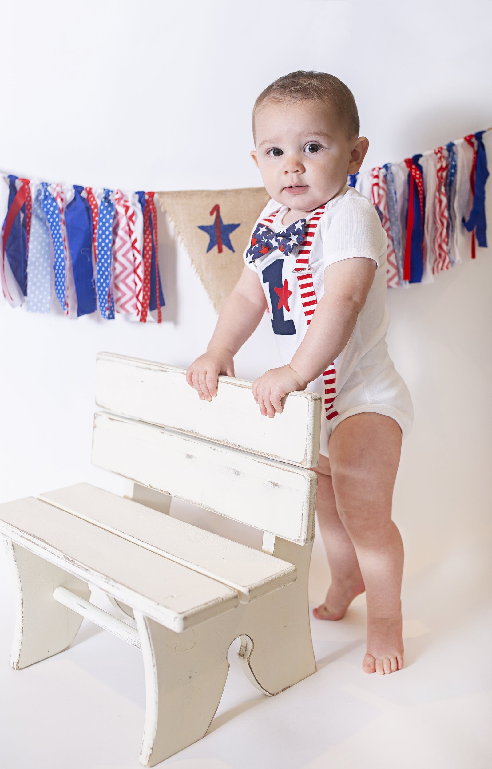 Cuddle Sleep Dream Oh Snap Patriotic 1st Birthday Bodysuit