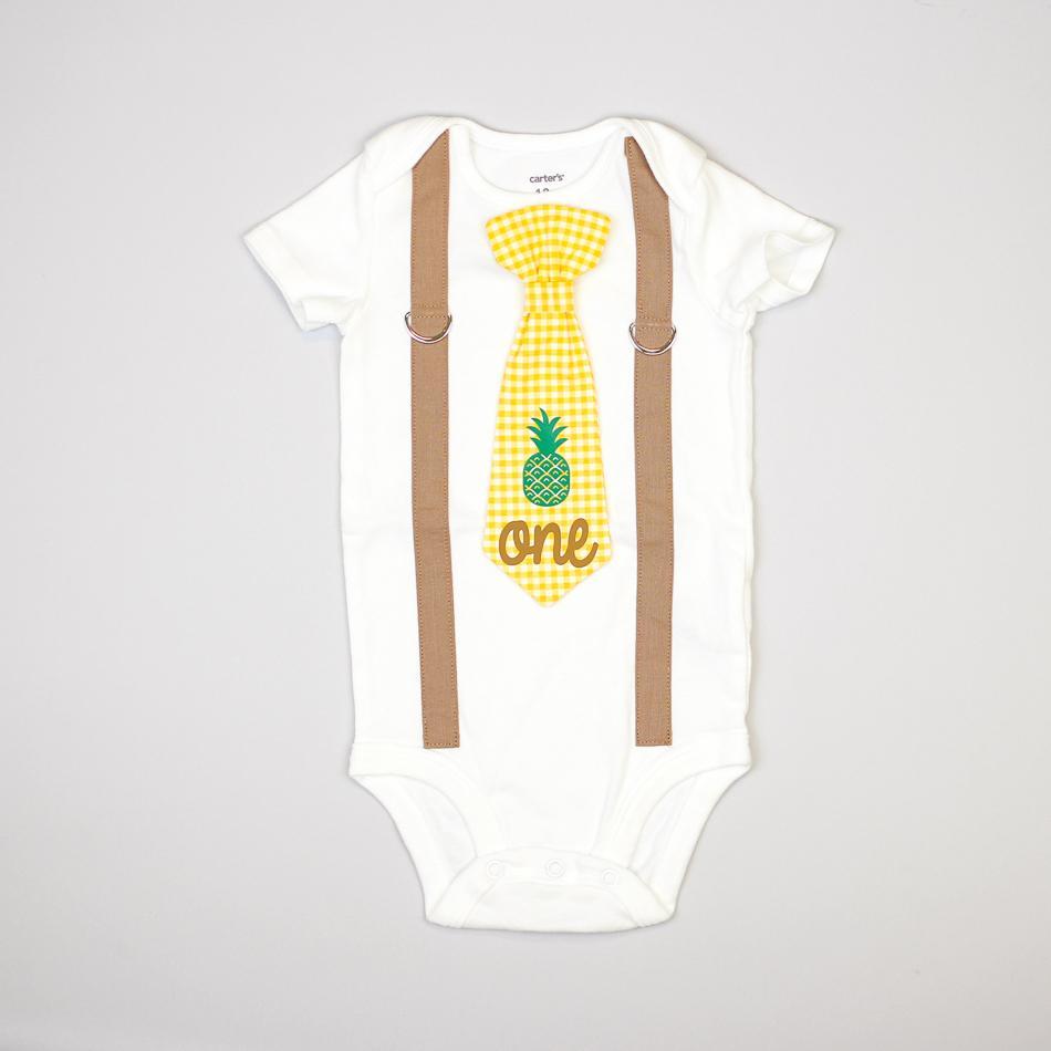 Pineapple 1st Birthday Onesie Boy
