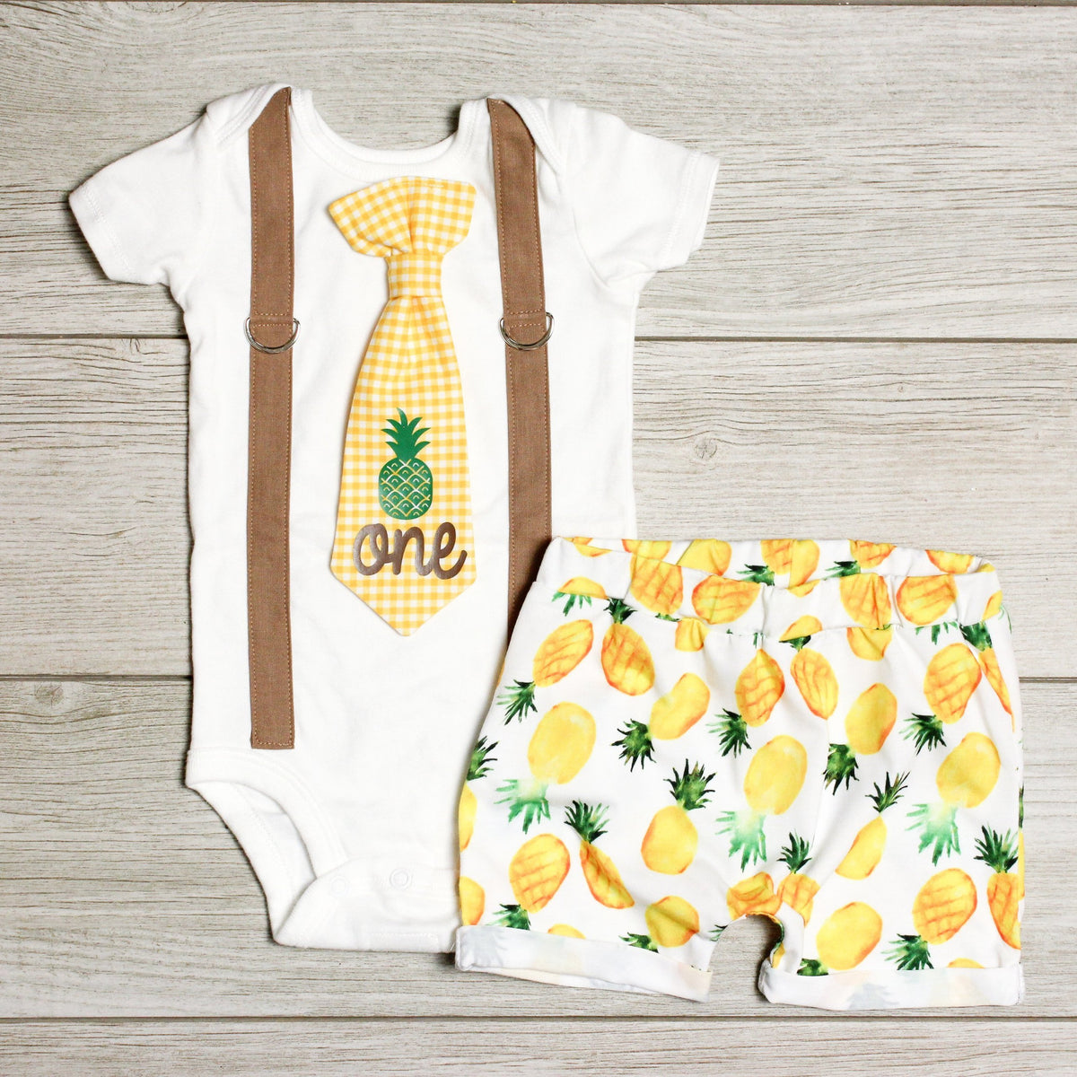 Pineapple 1st Birthday Onesie Boy
