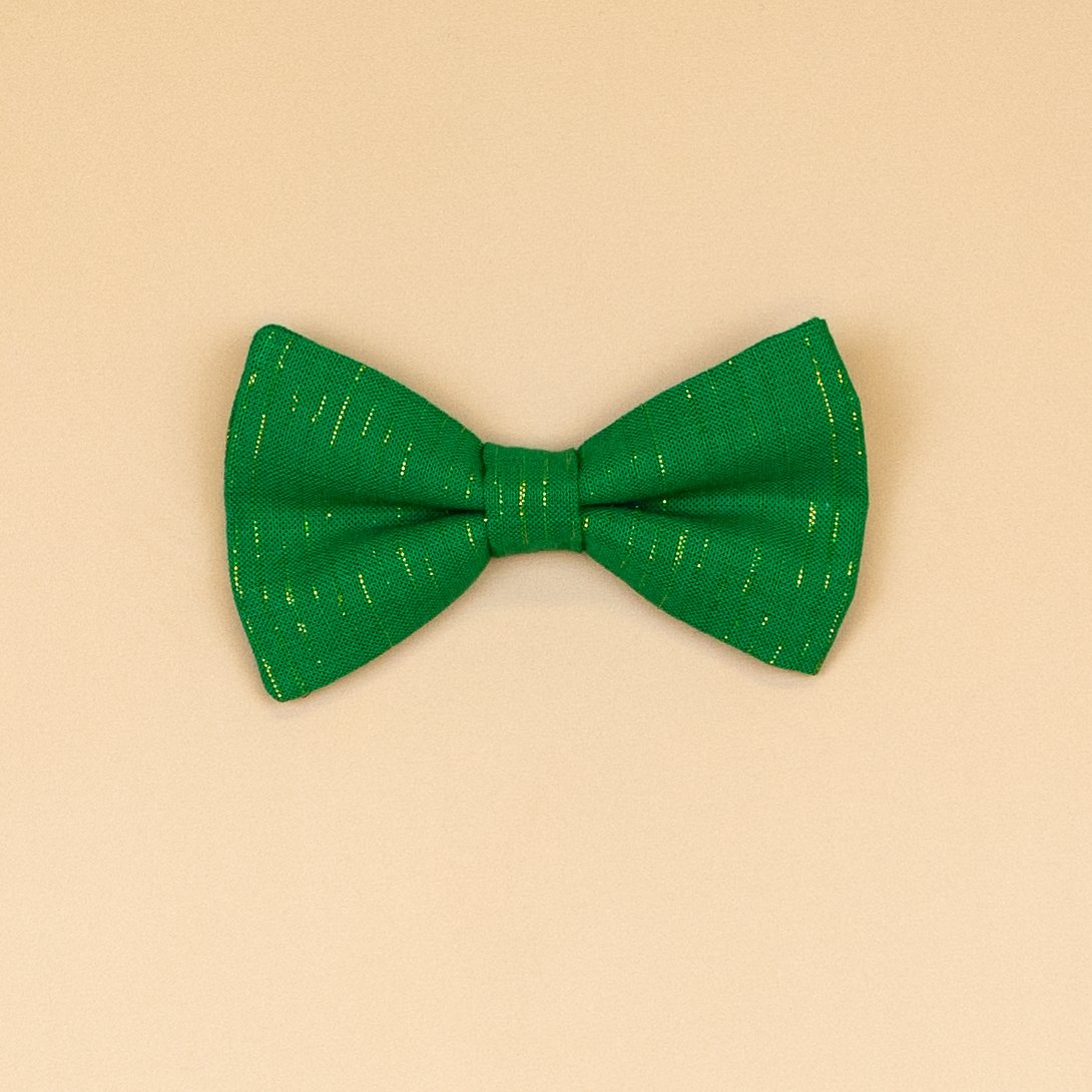 Cuddle Sleep Dream Ties Green/Gold Metallic Bowtie St Patricks Day Snap-On Tie