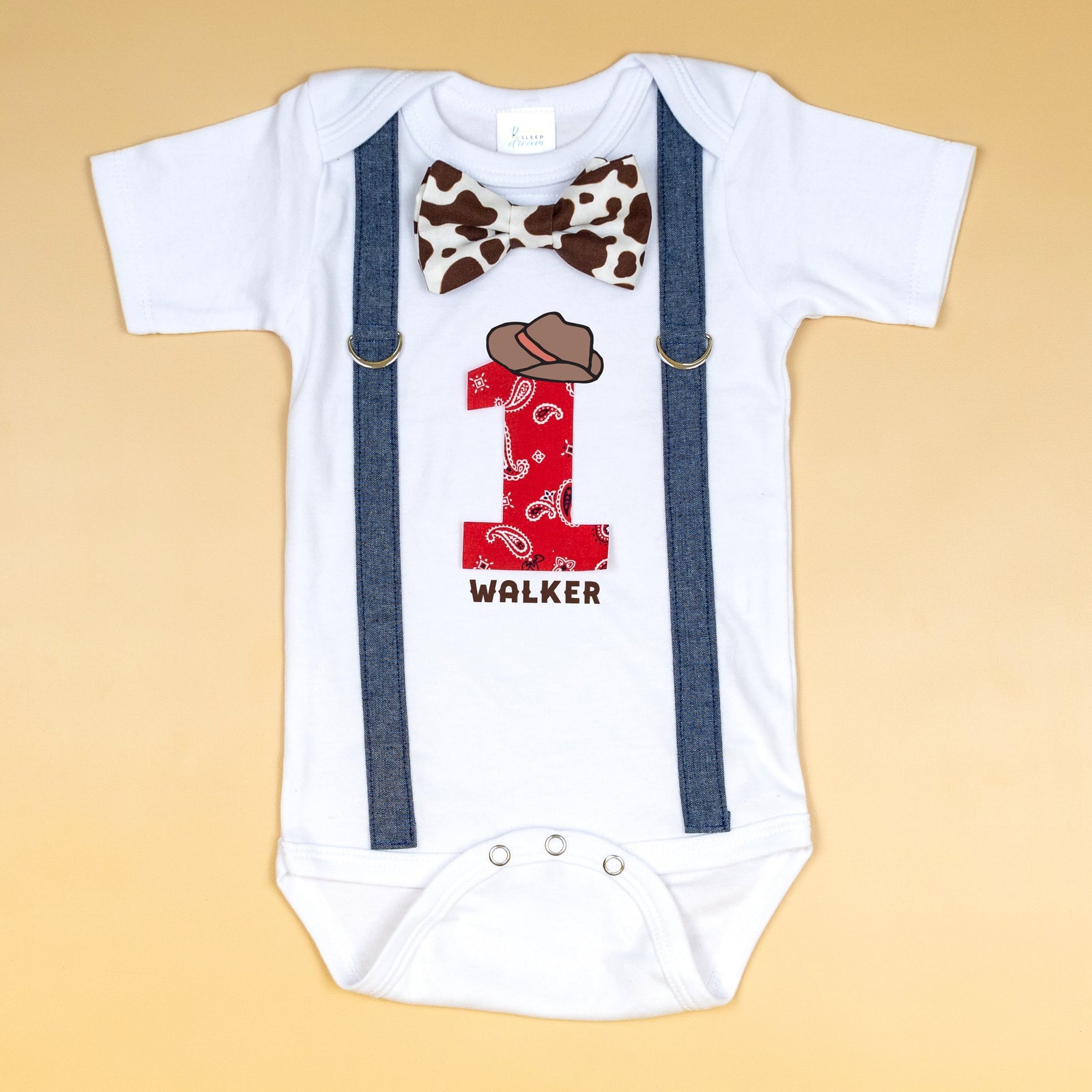 Cuddle Sleep Dream Oh Snap Western Theme Cake Smash Bodysuit