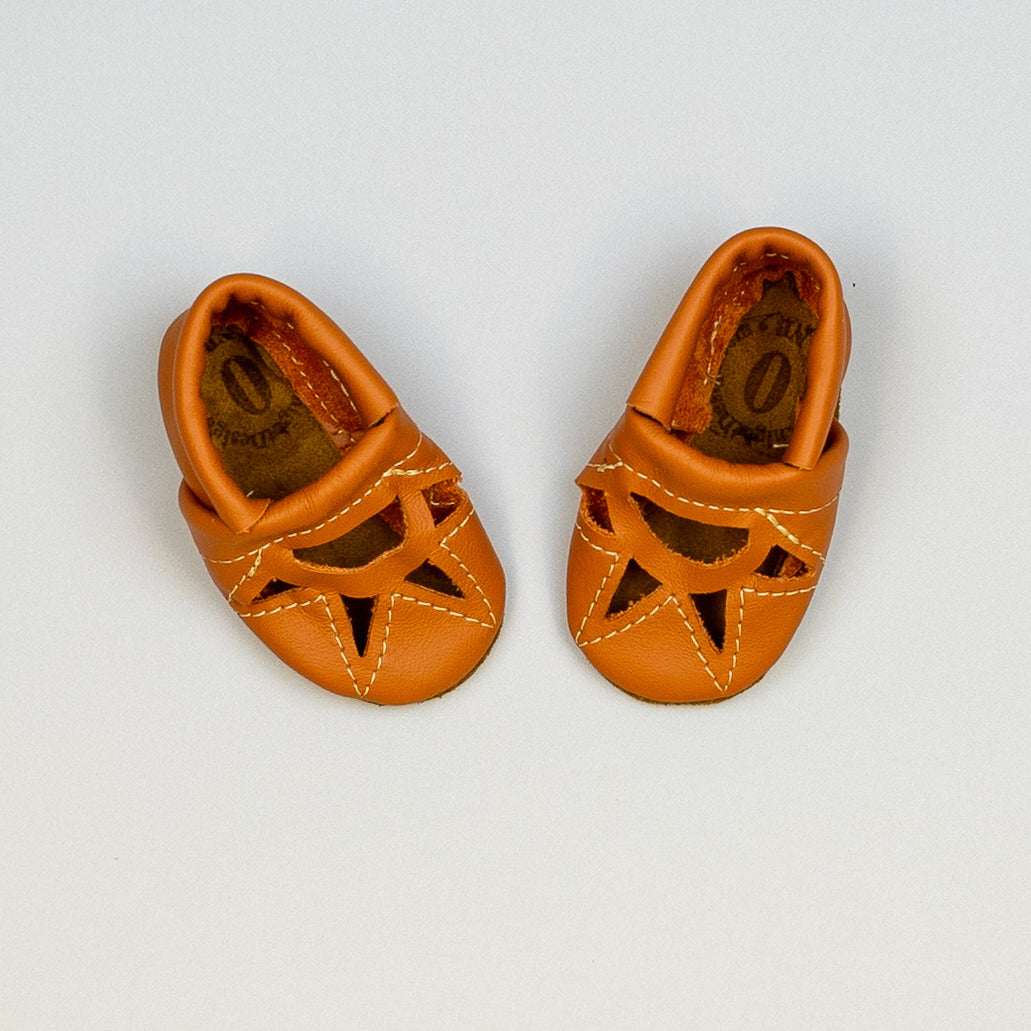 Starry Knight Design Shoes Baby Sandals Leather | Orange Sunshine