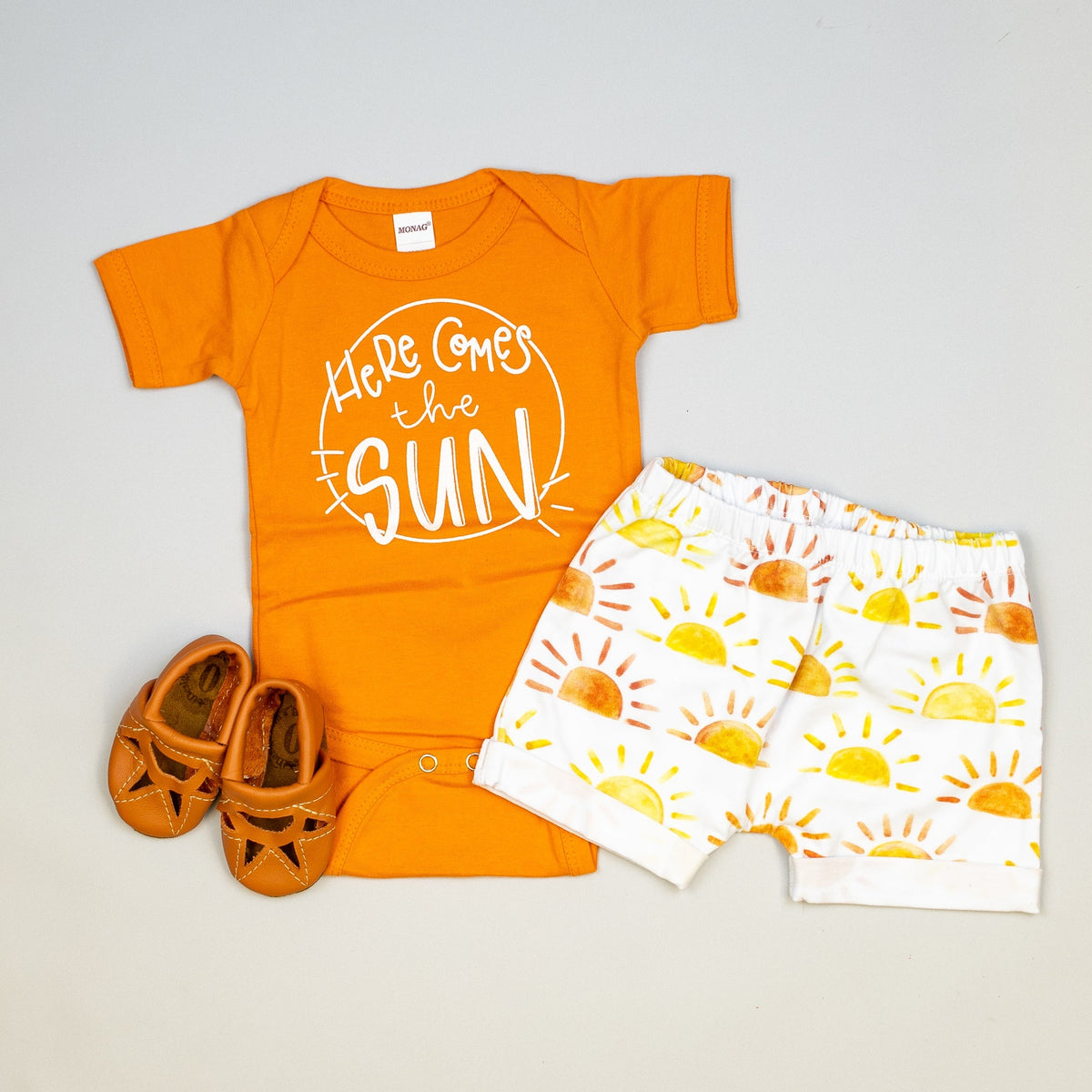 Starry Knight Design Shoes Baby Sandals Leather | Orange Sunshine