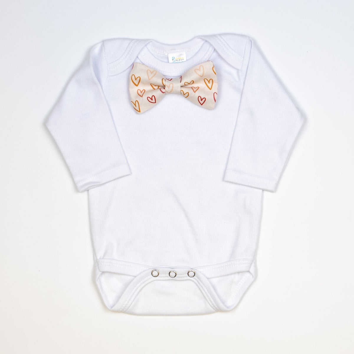 Cuddle Sleep Dream Bowtie Bodysuit Muted Hearts on Cream Bowtie Bodysuit