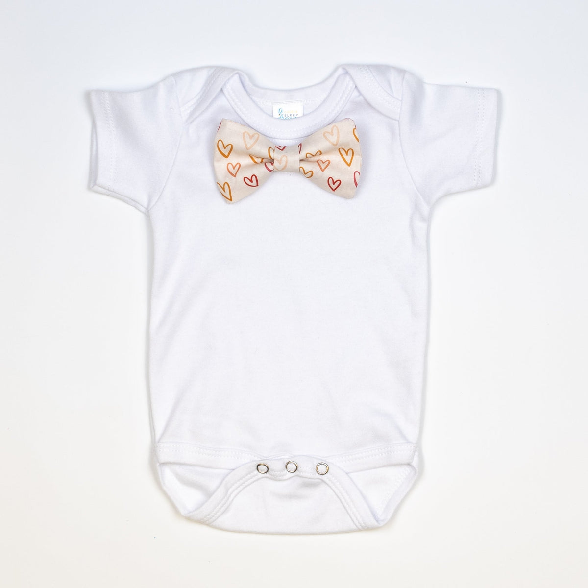 Cuddle Sleep Dream Bowtie Bodysuit Muted Hearts on Cream Bowtie Bodysuit
