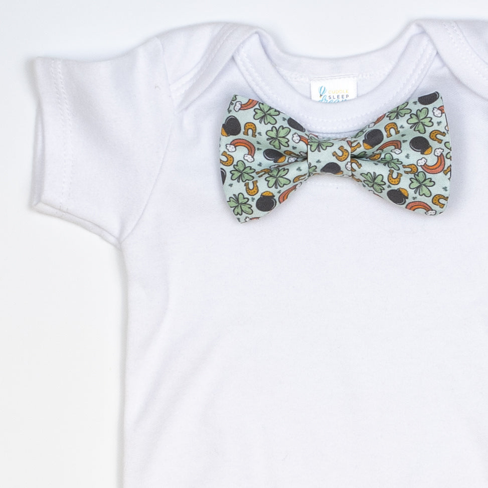 Cuddle Sleep Dream Bowtie Bodysuit St. Patrick's Day Toss Bowtie Bodysuit