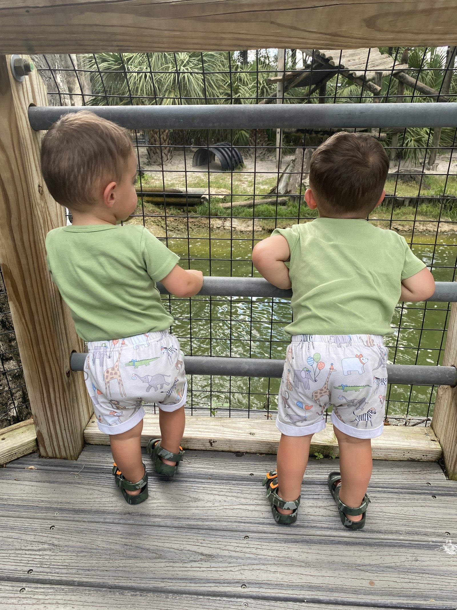 Cuddle Sleep Dream Rolled Hem Shorts Zoo Day Rolled Hem Shorts